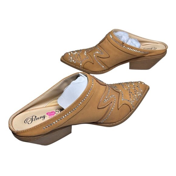 Penny Loves Kenny Stella Boot Rhinestones Pointed Toe Slip On Western - Picture 5 of 8